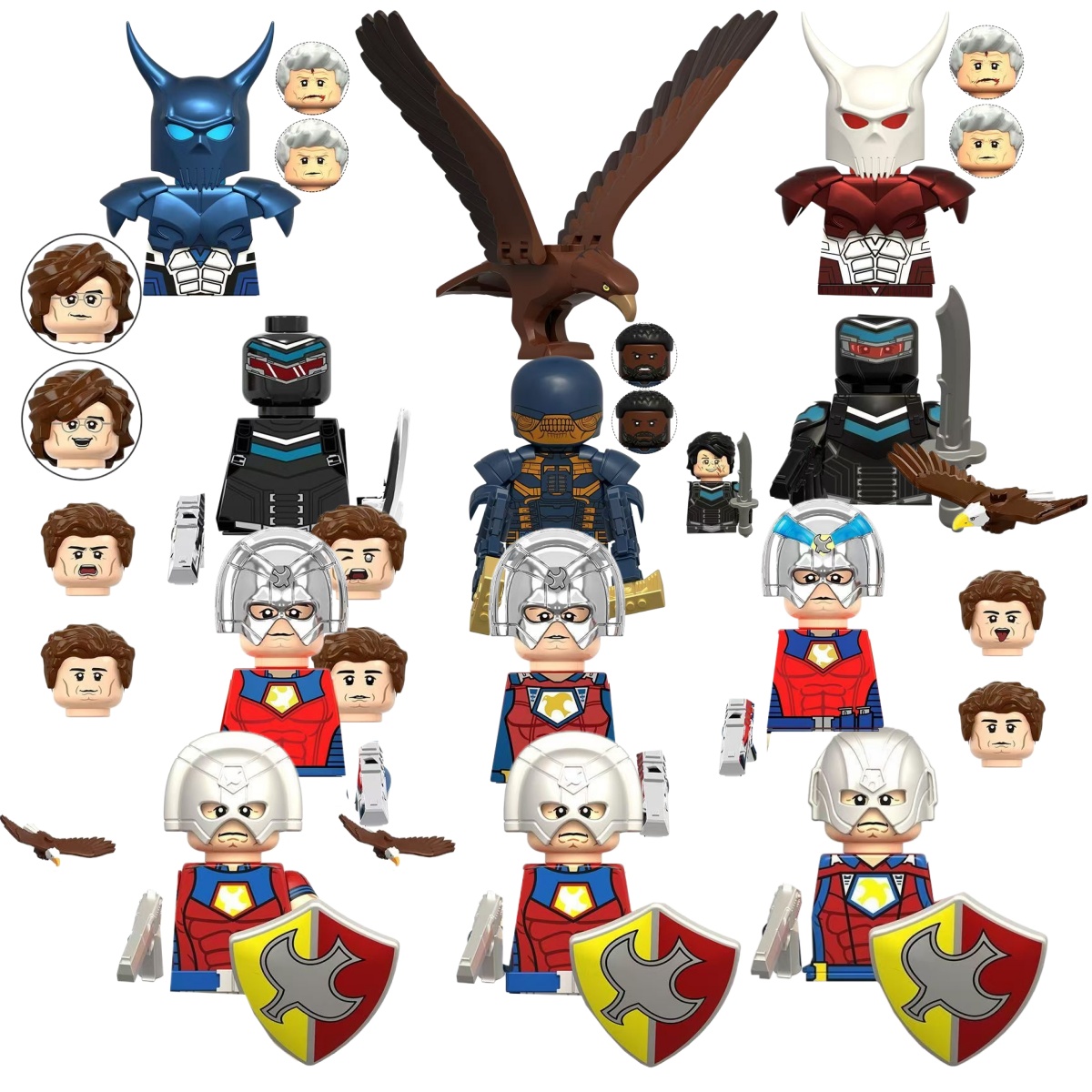 Lego Minifigure Holder - Мини-конструктор Suicide Squad: Пицемейкер, Синий Дракон,