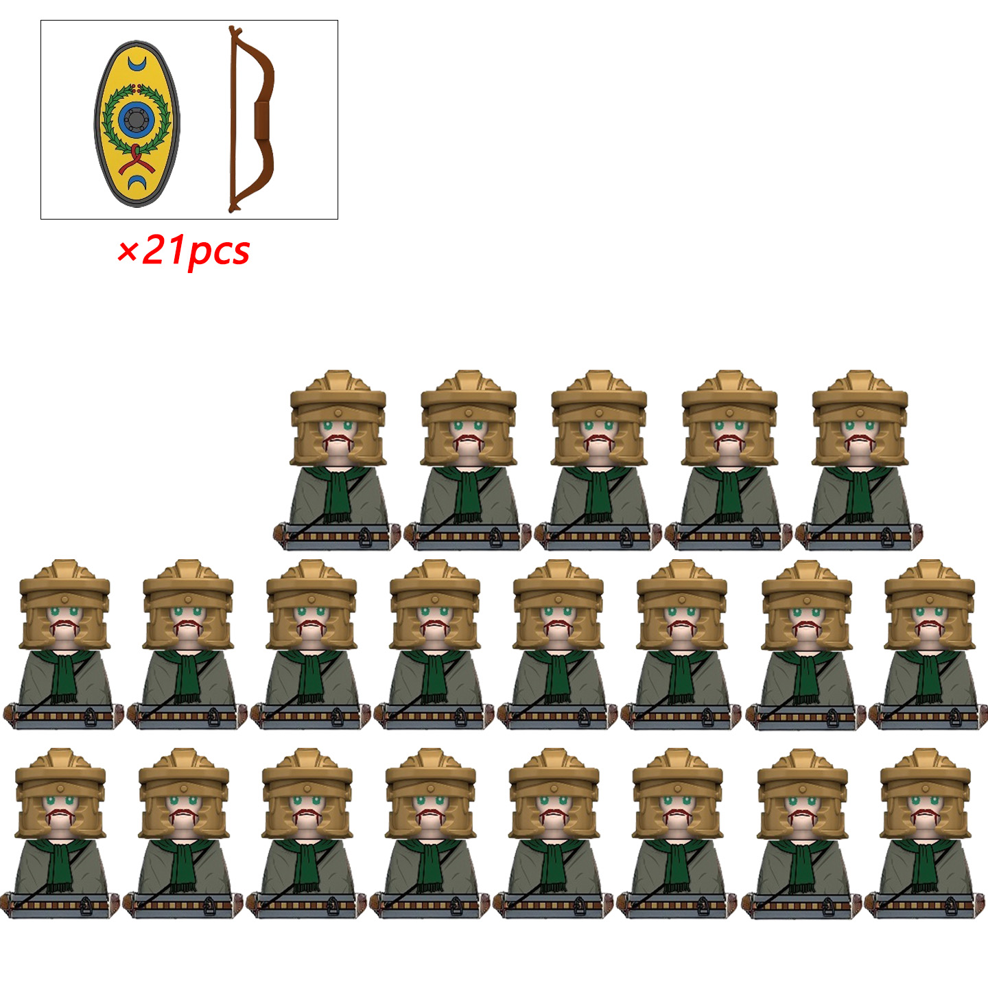 Lego Minifigure Holder - 21 шт. MOC креативные средневековые Kinghts